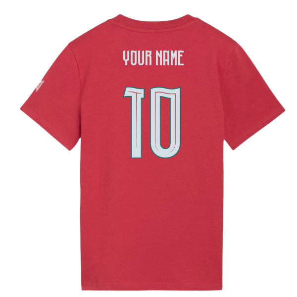 2026-2027 Portugal FtblCulture Tee (Red) - Kids (Your Name)