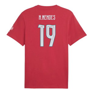 2026-2027 Portugal FtblCulture Tee (Red) (N.Mendes 19)