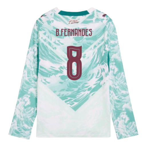 2026-2027 Portugal Long Sleeve Away Shirt (Kids) (B.Fernandes 8)