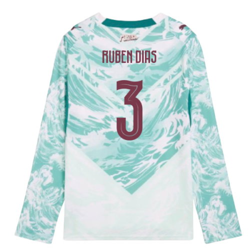 2026-2027 Portugal Long Sleeve Away Shirt (Kids) (Ruben Dias 3)