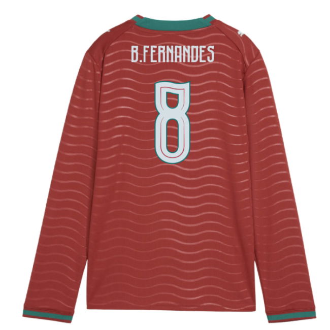 2026-2027 Portugal Long Sleeve Home Shirt (Kids) (B.Fernandes 8)