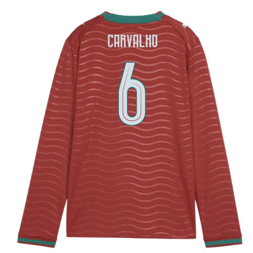 2026-2027 Portugal Long Sleeve Home Shirt (Kids) (Carvalho 6)