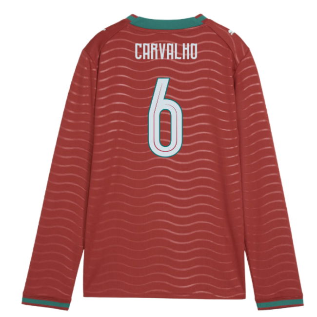 2026-2027 Portugal Long Sleeve Home Shirt (Kids) (Carvalho 6)