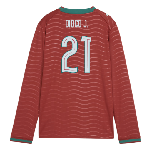2026-2027 Portugal Long Sleeve Home Shirt (Kids) (Diogo J. 21)