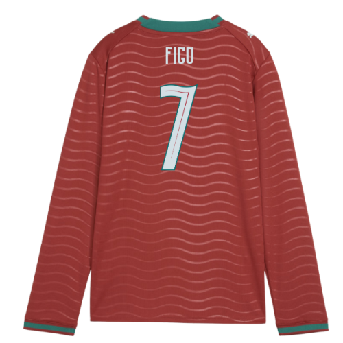 2026-2027 Portugal Long Sleeve Home Shirt (Kids) (Figo 7)