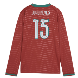 2026-2027 Portugal Long Sleeve Home Shirt (Kids) (Joao Neves 15)