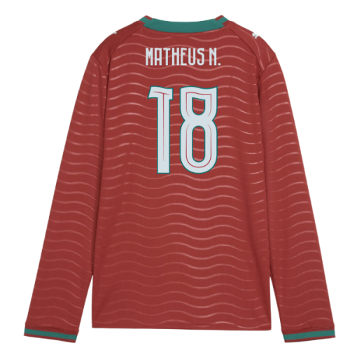 2026-2027 Portugal Long Sleeve Home Shirt (Kids) (Matheus N. 18)