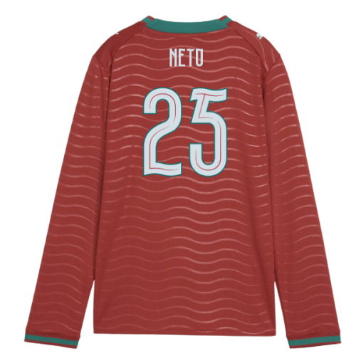 2026-2027 Portugal Long Sleeve Home Shirt (Kids) (Neto 25)