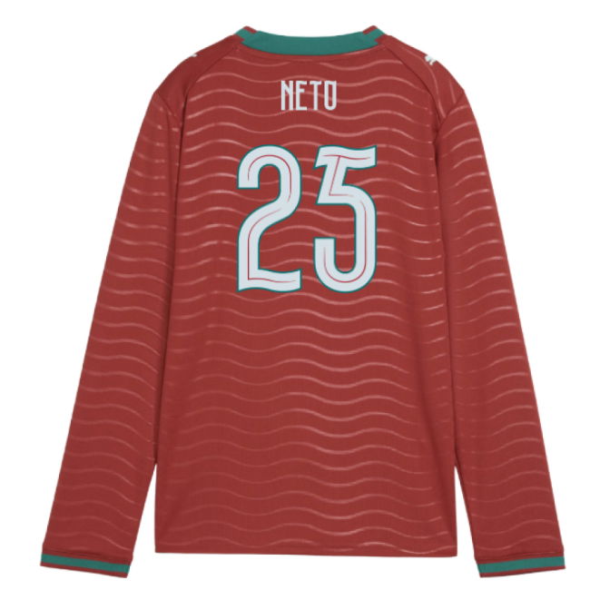 2026-2027 Portugal Long Sleeve Home Shirt (Kids) (Neto 25)