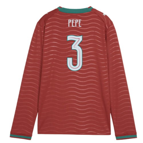 2026-2027 Portugal Long Sleeve Home Shirt (Kids) (Pepe 3)