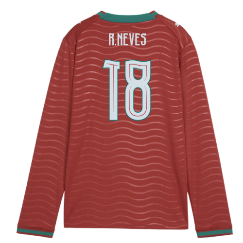 2026-2027 Portugal Long Sleeve Home Shirt (Kids) (R.Neves 18)