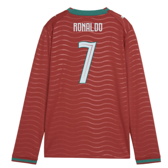 2026-2027 Portugal Long Sleeve Home Shirt (Kids) (Ronaldo 7)