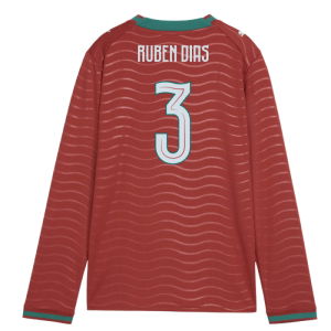 2026-2027 Portugal Long Sleeve Home Shirt (Kids) (Ruben Dias 3)