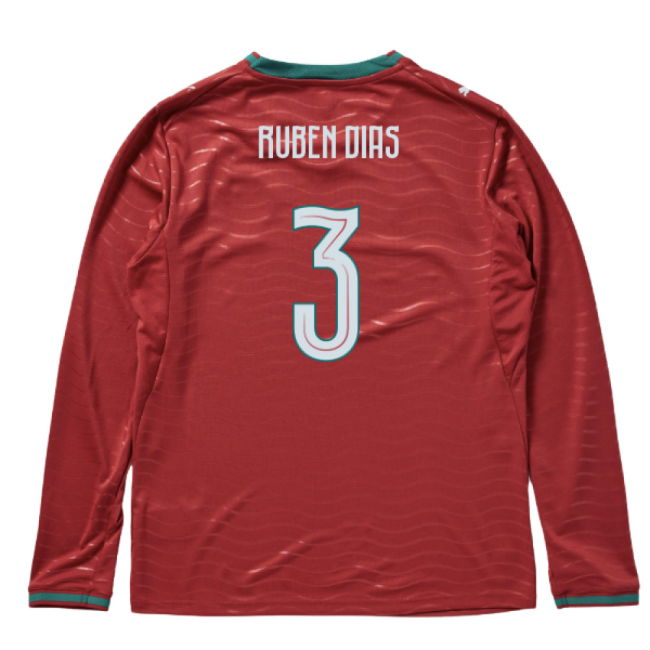 2026-2027 Portugal Long Sleeve Home Shirt (Ruben Dias 3)