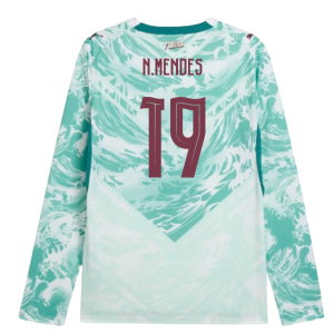 2026-2027 Portugal Long Sleeves Away Shirt (N.Mendes 19)