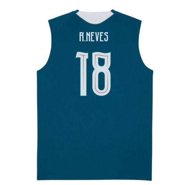 2026-2027 Portugal Sleeveless Training Jersey (Ocean Tropic) (R.Neves 18)