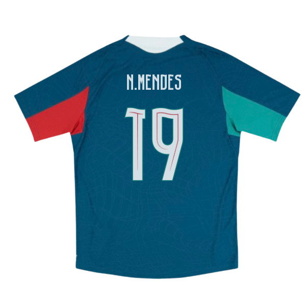 2026-2027 Portugal Training Jersey Pro (Ocean Tropic) (N.Mendes 19)