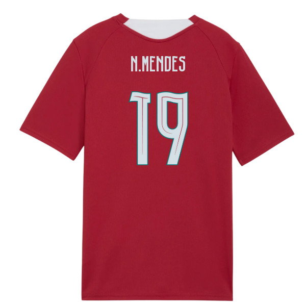 2026-2027 Portugal Training Jersey (Red) - Kids (N.Mendes 19)
