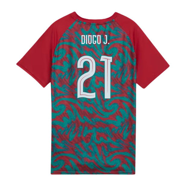 2026-2027 Portugal Warm Up Jersey (Red) - Kids (Diogo J. 21)