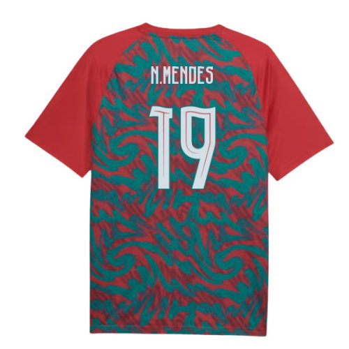 2026-2027 Portugal Warm Up Jersey (Red) (N.Mendes 19)