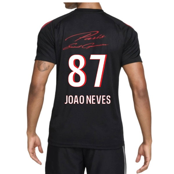 2026-2027 PSG Strike Training Shirt (Black) (Joao Neves 87)