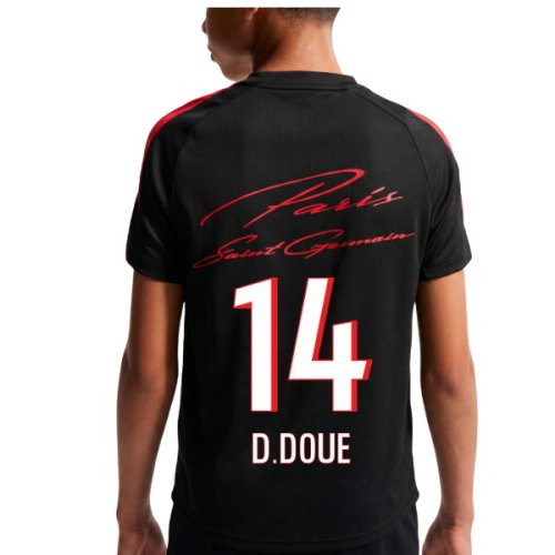 2026-2027 PSG Strike Training Shirt (Black) - Kids (D.Doue 14)