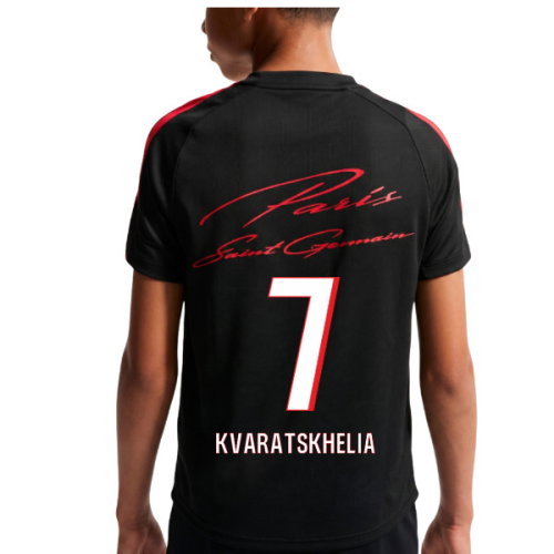 2026-2027 PSG Strike Training Shirt (Black) - Kids (Kvaratskhelia 7)