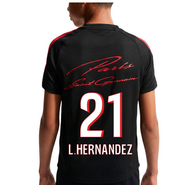 2026-2027 PSG Strike Training Shirt (Black) - Kids (L.Hernandez 21)