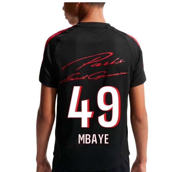 2026-2027 PSG Strike Training Shirt (Black) - Kids (Mbaye 49)