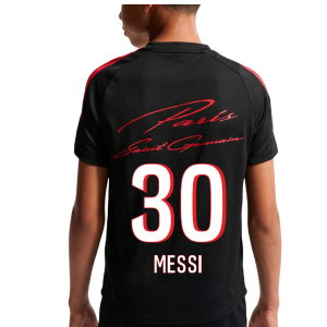 2026-2027 PSG Strike Training Shirt (Black) - Kids (Messi 30)