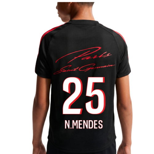 2026-2027 PSG Strike Training Shirt (Black) - Kids (N.Mendes 25)