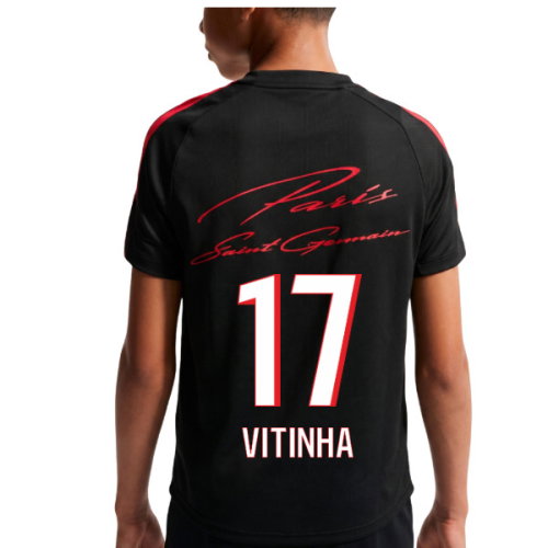 2026-2027 PSG Strike Training Shirt (Black) - Kids (Vitinha 17)