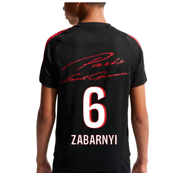 2026-2027 PSG Strike Training Shirt (Black) - Kids (Zabarnyi 6)