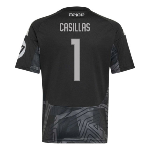 2026-2027 Real Madrid Home Goalkeeper Shirt (Black) - Kids (Casillas 1)