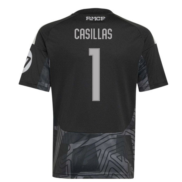 2026-2027 Real Madrid Home Goalkeeper Shirt (Black) - Kids (Casillas 1)
