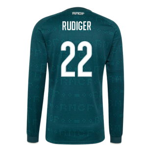 2026-2027 Real Madrid Long Sleeve Away Shirt (Rudiger 22)