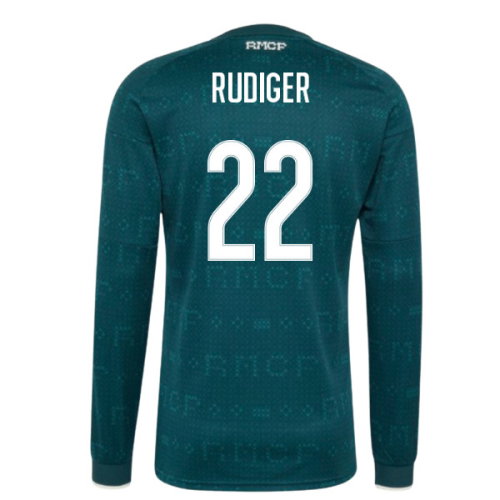 2026-2027 Real Madrid Long Sleeve Away Shirt (Rudiger 22)