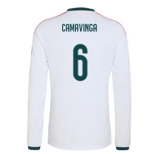 2026-2027 Real Madrid Long Sleeve Home Shirt (Camavinga 6)