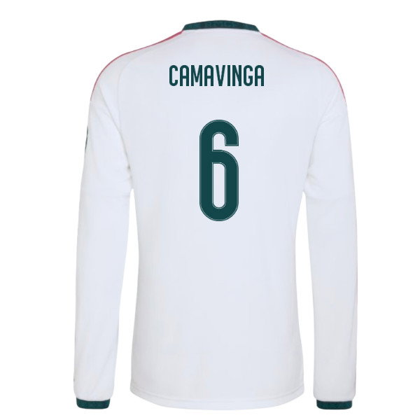 2026-2027 Real Madrid Long Sleeve Home Shirt (Camavinga 6)