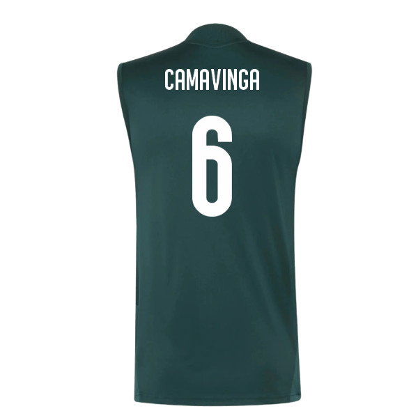 2026-2027 Real Madrid Sleeveless Training Jersey (Aurora Ivy) (Camavinga 6)