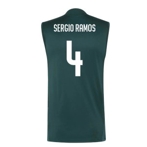 2026-2027 Real Madrid Sleeveless Training Jersey (Aurora Ivy) (Sergio Ramos 4)