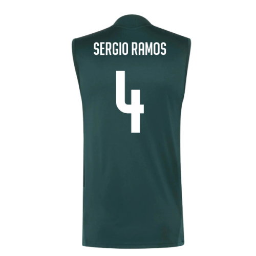 2026-2027 Real Madrid Sleeveless Training Jersey (Aurora Ivy) (Sergio Ramos 4)