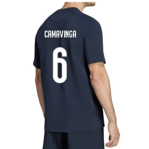 2026-2027 Real Madrid Tiro Travel Tee (Navy) (Camavinga 6)