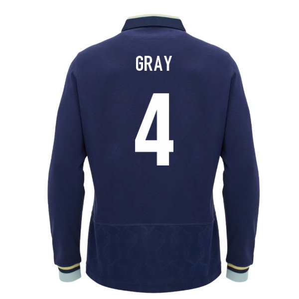 2026-2027 Scotland Home LS Cotton Rugby Shirt (Kids) (Gray 4)