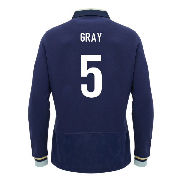 2026-2027 Scotland Home LS Cotton Rugby Shirt (Kids) (Gray 5)