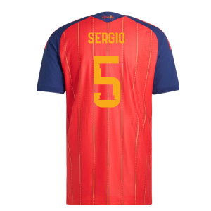 2026-2027 Spain Authentic Home WC WINNERS Shirt (Sergio 5)