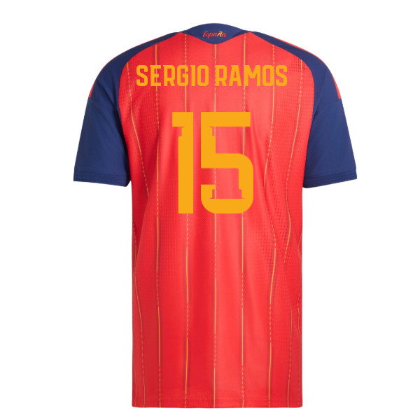 2026-2027 Spain Authentic Home WC WINNERS Shirt (Sergio Ramos 15)