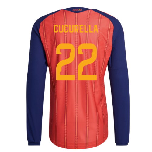 2026-2027 Spain Authentic Long Sleeve Home Shirt (Cucurella 22)