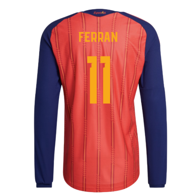 2026-2027 Spain Authentic Long Sleeve Home Shirt (Ferran 11)