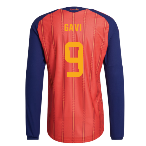 2026-2027 Spain Authentic Long Sleeve Home Shirt (Gavi 9)